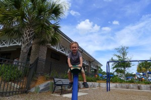 At the Neptune Park Fun Zone on St. Simons. John has never met a park he didn't like. This park was especially wonderful because it was by the Atlantic Ocean, had a water park, miniature golf course, and sold Italian ice!